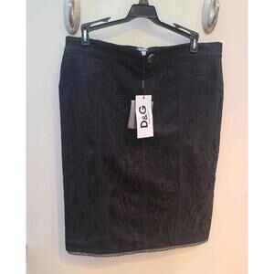 Dolce & Gabbana D&G Skirt Black Lace 48 NWT Made In ITALY Runway Couture US 12